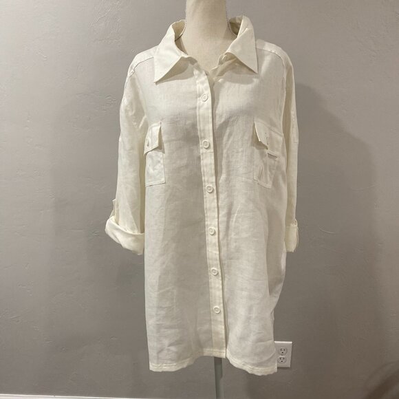 NWT 100% Linen Button Up Blouse 3XL - Picture 4 of 8